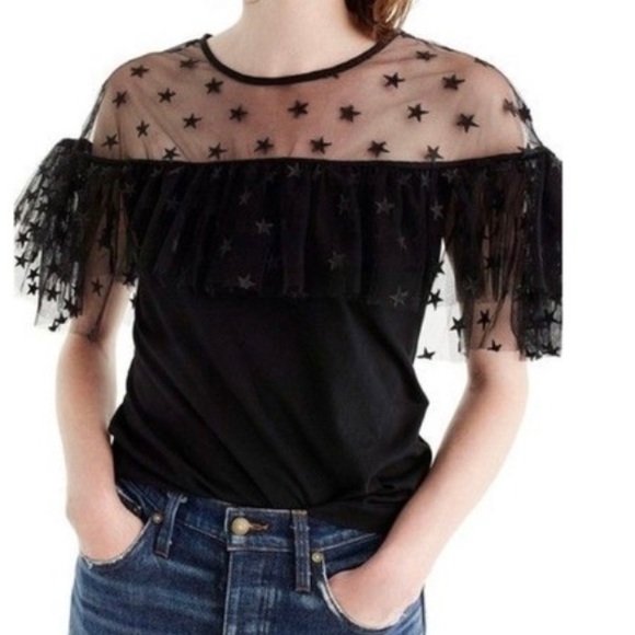 J Crew starry tulle ruffle sleeve top
✨ ✨ - Picture 1 of 6